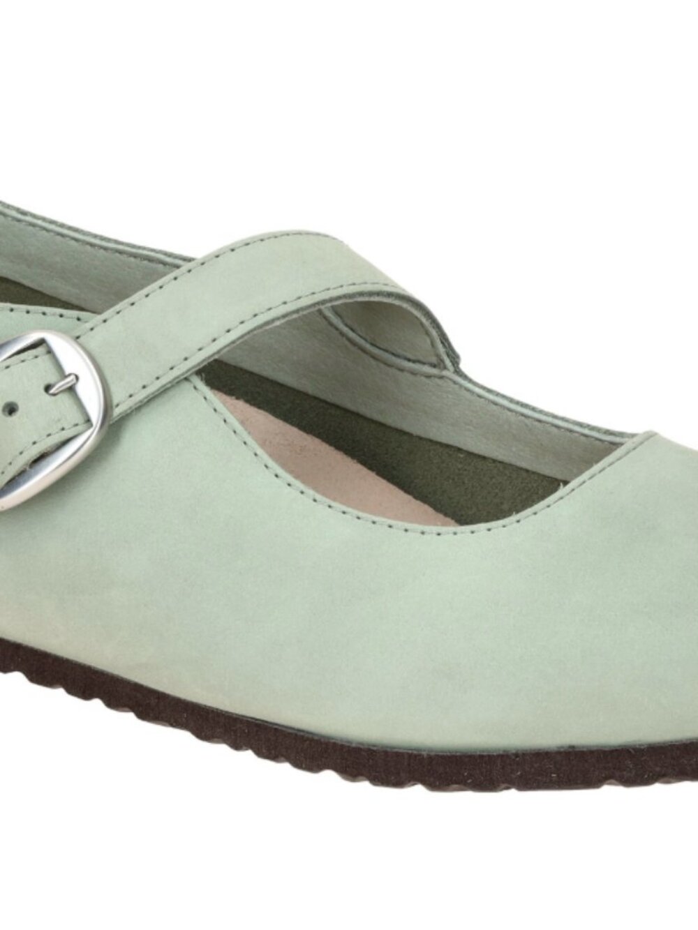 Birkenstock Tracy Nubuck Leather Mary Jane Flats Sage Green Narrow 38 Size 7